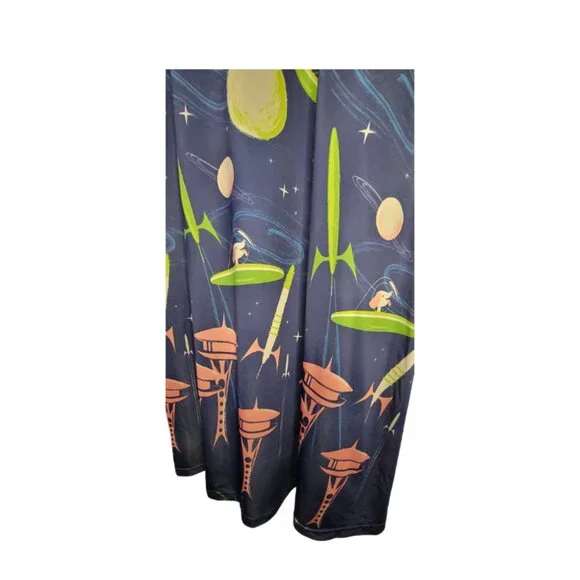 RARE Lindy Bop Juliet "Blue Space Dog" Retro Pinup Mod Dress, Size 16 - Picture 5 of 7